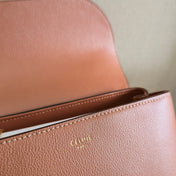 CELINE 25S NINO BAG 20MM IN CARAMEL BROWN GRAINED CALFSKIN GOLD HARDWARE