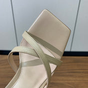 GIANVITO ROSSI 26S CRYSTAL HEELS 105 MM IN BEIGE LAMBSKIN