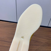 LP LOAFERS 25S IN YELLOW CASHMERE WITH SILVER HARDWARE