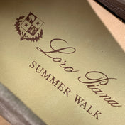 LP LOAFERS 25S IN ASH BROWN CASHMERE WITH SILVER HARDWARE