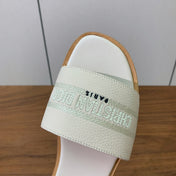 DIOR 25S DWAY SLIDE IN CREAM WHITE CALFSKIN