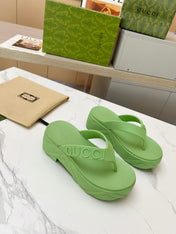 THONG PLATFORM IN PISTACHIO GREEN IMPORTED TPU