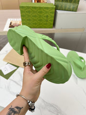 THONG PLATFORM IN PISTACHIO GREEN IMPORTED TPU