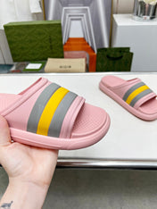PLATFORM SLIPPERS IN LIGHT PINK MIX COLORFUL IMPORTED TPU