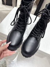 CELINE 26S MARTIN BOOTS IN BLACK CALFSKIN