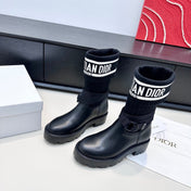 DIOR 26S D-MAJOR ANKLE BOOT IN BLACK CALFSKIN AND WOOL