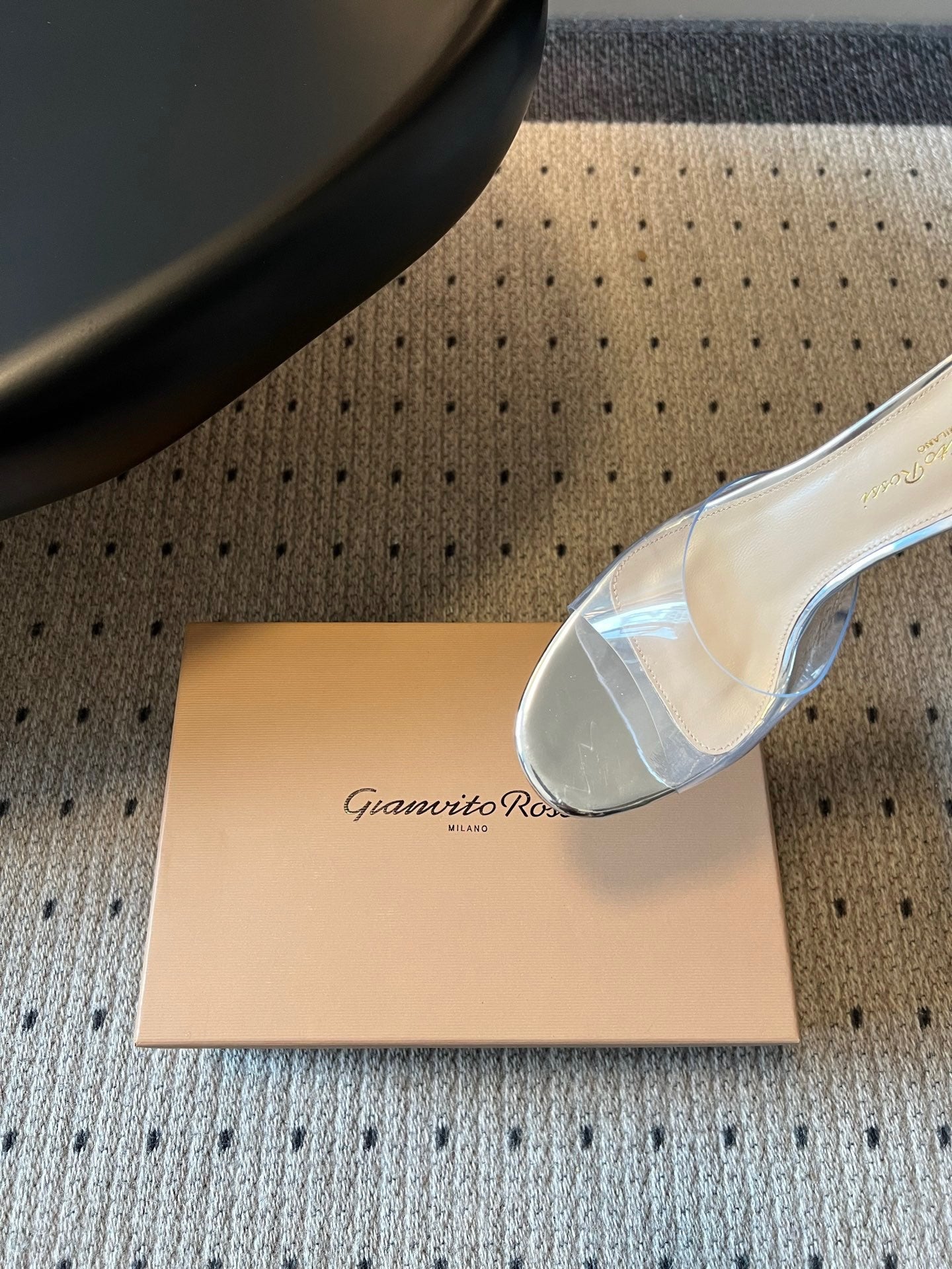 GIANVITO ROSSI 26S HEELED SANDALS 75 MM IN SILVER CALFSKIN AND PVC