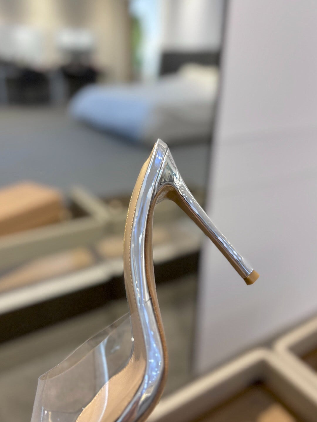 GIANVITO ROSSI 26S HEELED SANDALS 105 MM IN SILVER CALFSKIN