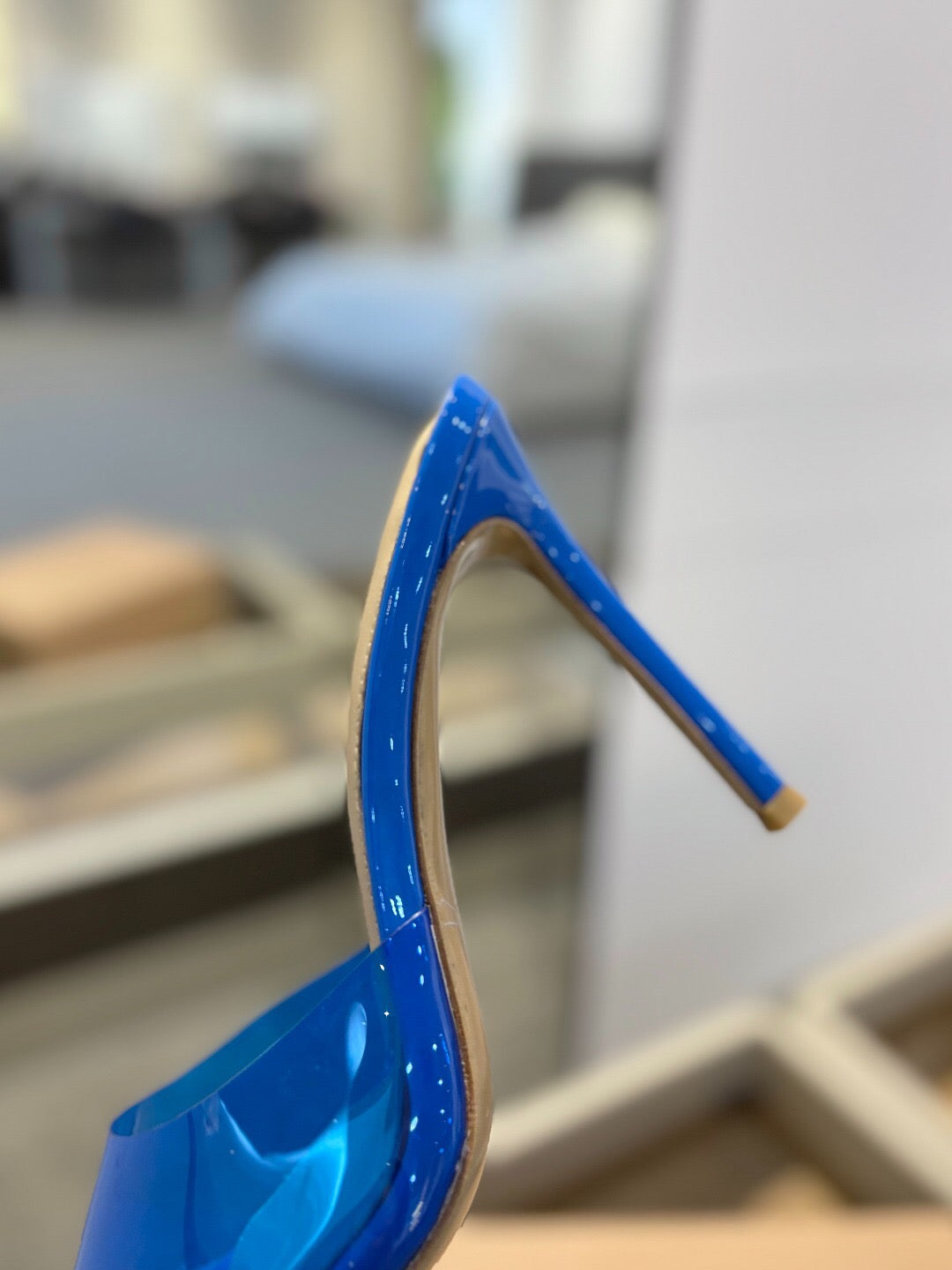GIANVITO ROSSI 26S HEELED SANDALS 105 MM IN BLUE CALFSKIN