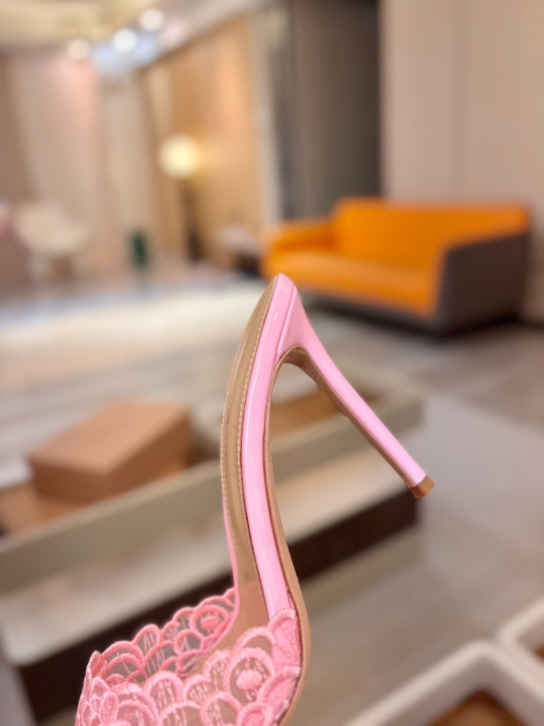 GIANVITO ROSSI 26S HEELED SANDALS 105 MM IN LIGHT PINK LACE AND LAMBSKIN