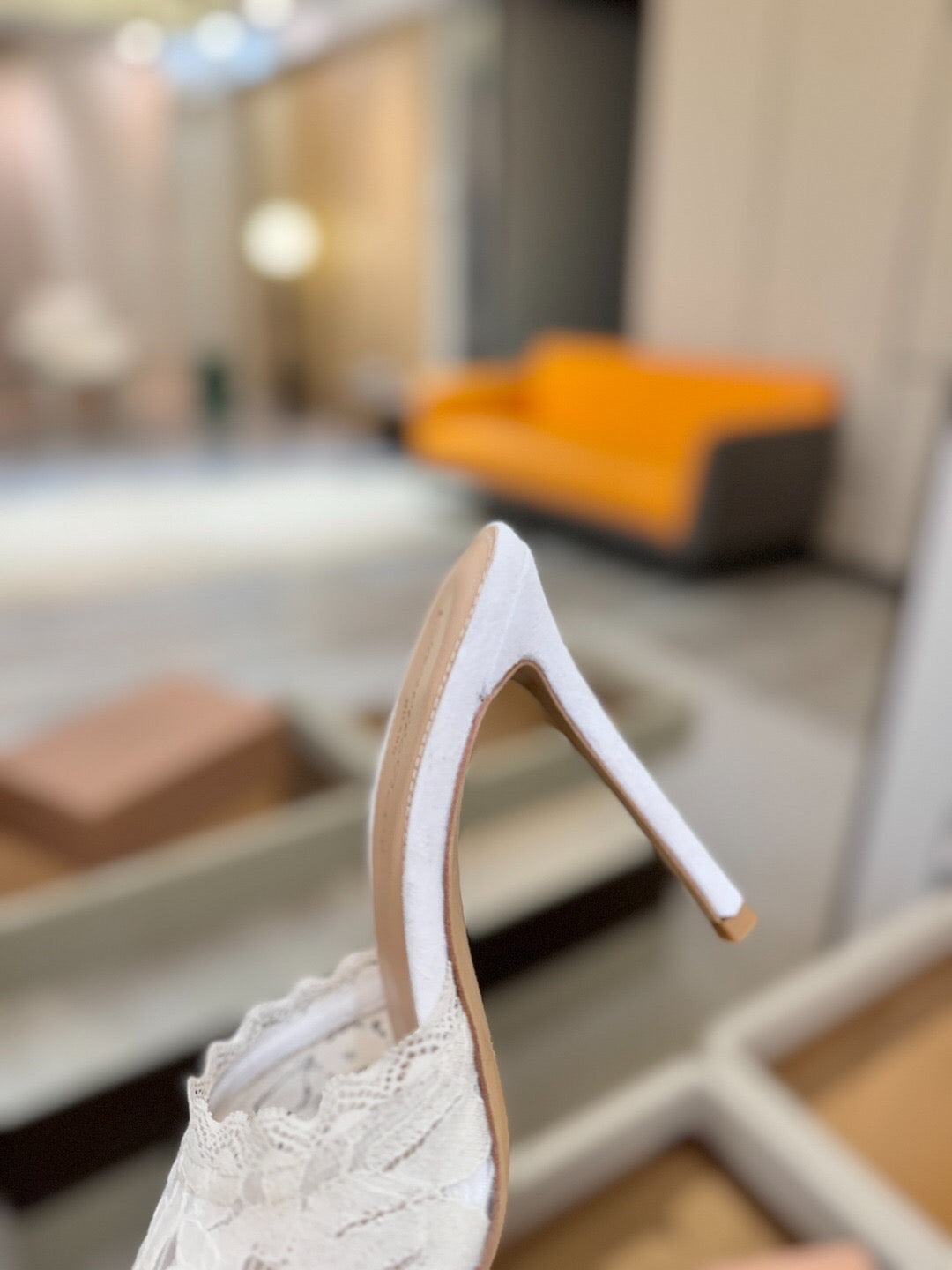 GIANVITO ROSSI 26S HEELED SANDALS 105 MM IN WHITE SUEDE AND LACE