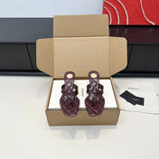 YSL 26S QUILTED THONG SANDALS 50 MM IN WINE RED LAMBSKIN