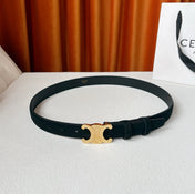 CELINE 26S BELT 25 MM IN BLACK SUEDE 666329
