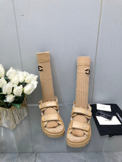 DAD SANDAL YELLOW CREAM LAMBSKIN