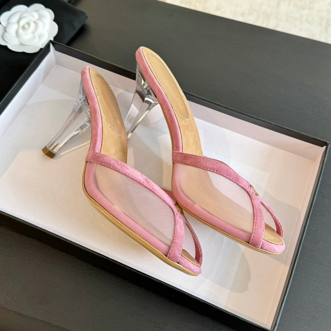 Double C High Heel Rose Pink Lambskin