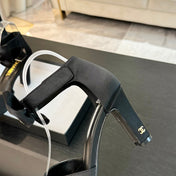 HIGH SANDAL OPEN TOE IN BLACK SATIN