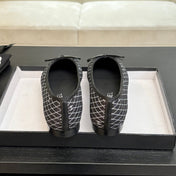 BALLET FLATS IN CHARCOAL BLACK MONOGRAM DENIM