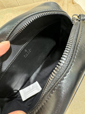 GG MINI 18 MARMONT MATELASSÉ SHOULDER BAG BLACK CALFSKIN
