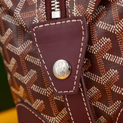 BOWLING TOILETRY BAG 24 IN BURGUNDY RED GOYARDINE CANVAS AND CALFSKIN