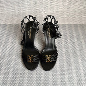 BABYLONE SANDALS 90 IN ALL BLACK LAMBSKIN