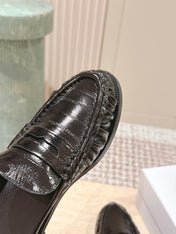 YSL 25S LOAFER MULE IN BLACK GLOSSY CALFSKIN