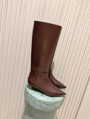 CELINE 26S HIGH-TOP BOOTS 55 MM IN BROWN CALFSKIN