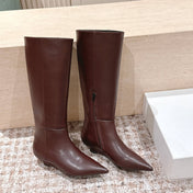 CELINE 26S HIGH-TOP BOOTS 55 MM IN BROWN CALFSKIN