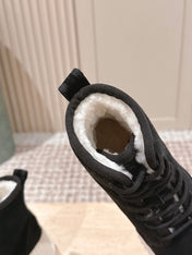 CHLOÉ 26S PLATFORM SOLE BOOTS 68 MM IN BLACK SUEDE