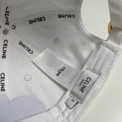 CELINE BASEBALL CAP 910977 IN WHITE CANVAS