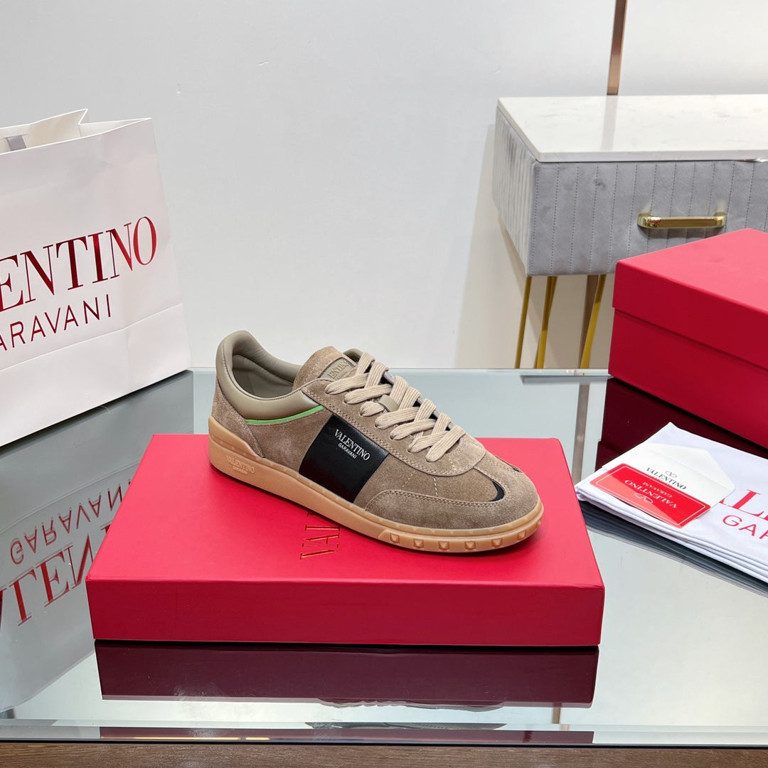 VALENTINO 25S UPVILLAGE SNEAKERS IN BROWN SUEDE