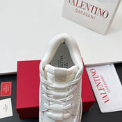VALENTINO 25S RUNBOOT SNEAKERS IN WHITE LAMBSKIN