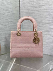 SMALL 24 LADY BAG IN PASTEL PINK CANVAS