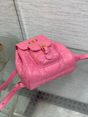 SMALL 20 CARO BACKPACK IN PUNCH PINK MACROCANNAGE LAMBSKIN