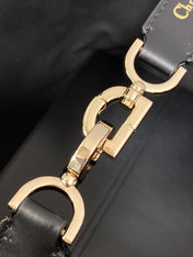 MEDIUM 28 TOUJOURS BAG IN BLACK MIX WHITE CANNAGE TWEED WITH GOLD HARDWARE