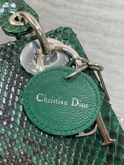 MINI 17 LADY BAG IN GREEN FOREST MIX BLACK SNAKESKIN PATTERN LAMBSKIN