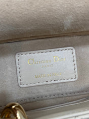 DIOR 25S MICRO LADY D-JOY 19 IN BEIGE CALFSKIN GOLD HARDWRE