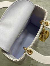 DIOR 25S LADY DIOR BAG 20 IN LILAC CANNAGE CALFSKIN GOLD HARDWRE