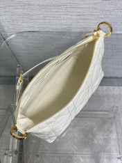 DIOR 25S STAR HOBO BAG 28 IN LATTE MACROCANNAGE CALFSKIN WITH CHAIN