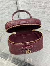 DIOR 26S MINI VANITY 17 IN BURGUNDY LAMBSKIN