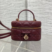 DIOR 26S MINI VANITY 17 IN BURGUNDY LAMBSKIN
