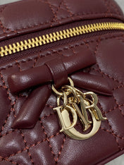 DIOR 26S MINI VANITY 17 IN BURGUNDY LAMBSKIN