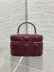 DIOR 26S MINI VANITY 17 IN BURGUNDY LAMBSKIN