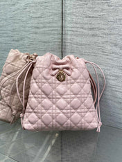 DIOR 26S ADIORABLE BUCKET BAG 20 IN LIGHT PINK LAMBSKIN