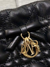 DIOR 26S ADIORABLE BUCKET BAG 20 IN BLACK LAMBSKIN