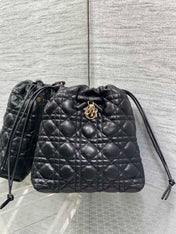 DIOR 26S ADIORABLE BUCKET BAG 20 IN BLACK LAMBSKIN
