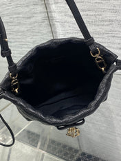 DIOR 26S ADIORABLE BUCKET BAG 20 IN BLACK LAMBSKIN