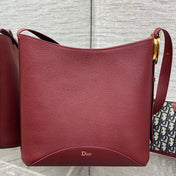 DIOR 26S MEDAILLON BUCKET BAG 26 IN DARK RED CALFSKIN