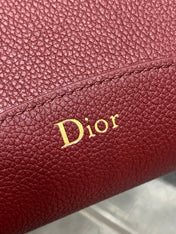 DIOR 26S MEDAILLON BUCKET BAG 26 IN DARK RED CALFSKIN
