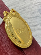 DIOR 26S MEDAILLON BUCKET BAG 26 IN DARK RED CALFSKIN