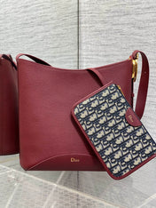 DIOR 26S MEDAILLON BUCKET BAG 26 IN DARK RED CALFSKIN